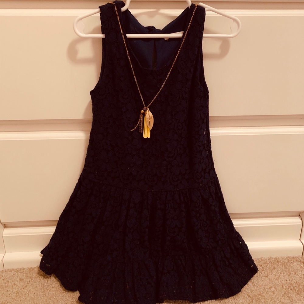 Navy lace girl’s dress